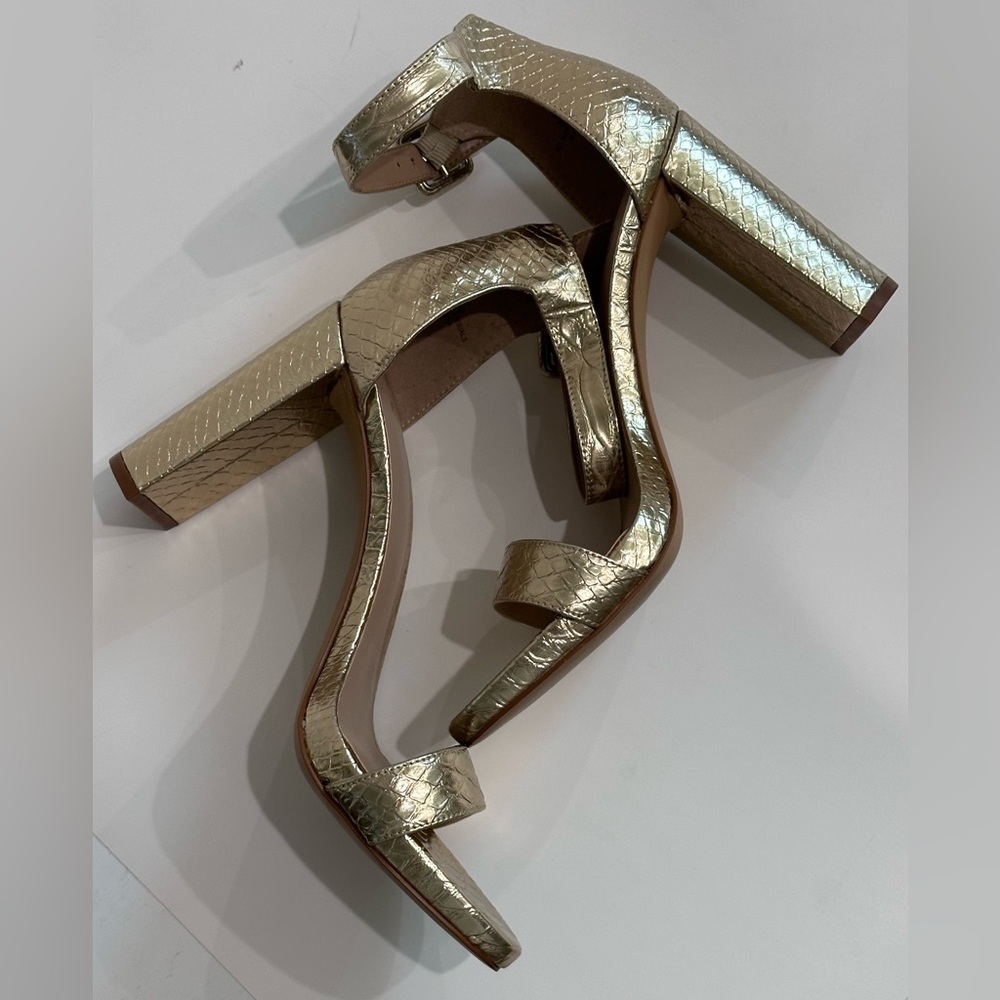 Mix No. 6 Gold Block Heel Sandals